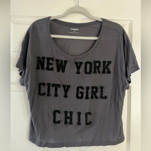velvet lettering detailed shirt